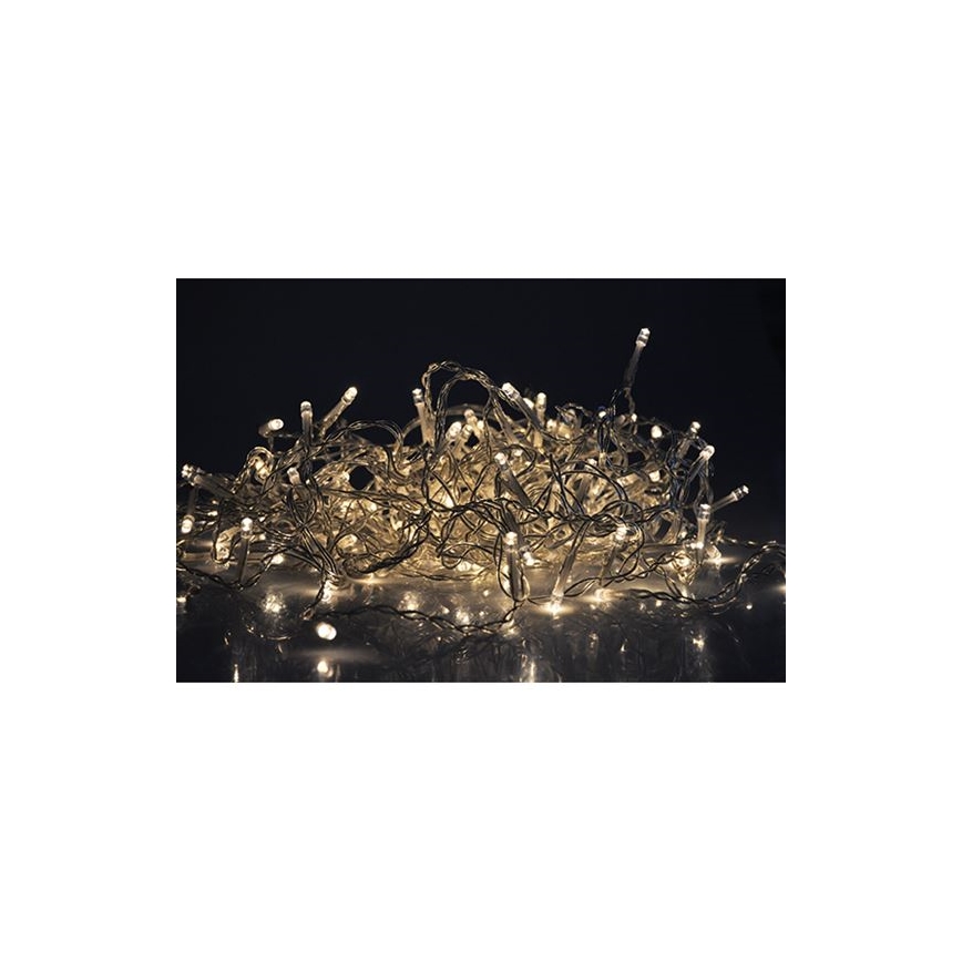 Cortina LED de Navidad para exteriores 120xLED/8 funciones 9m IP44 blanco cálido