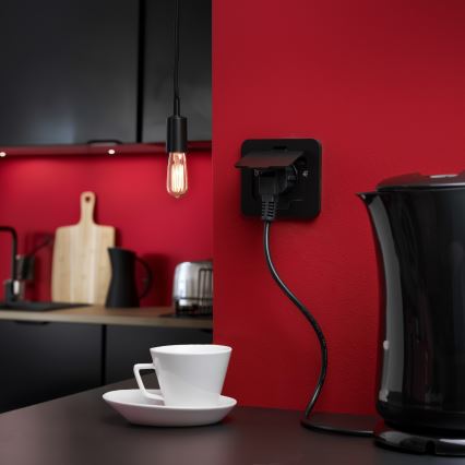 Enchufe de suelo empotrable de exterior IP55 rectangular negro