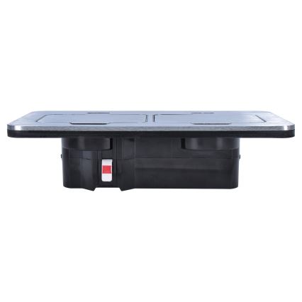 Enchufe doble de suelo empotrado para exterior IP55 angular
