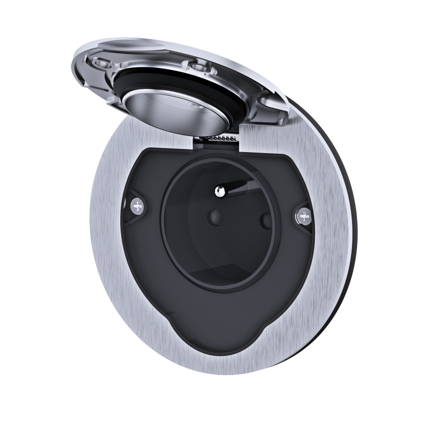 Solight 5B324 - Enchufe de suelo empotrable de exterior IP55 redondo