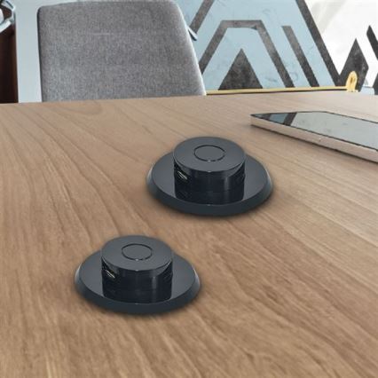 Cargador USB empotrable USB A+C negro