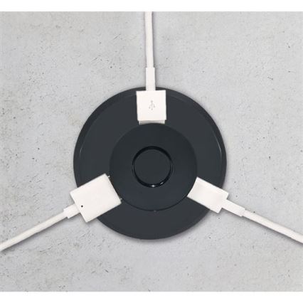 Cargador USB empotrable USB A+C negro