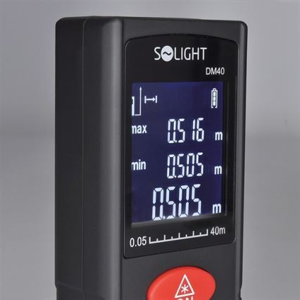 Solight DM40 − Medidor de distancia láser 2x1,5V/AAA