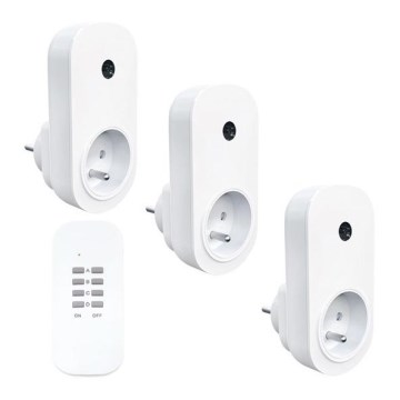 Solight DY09 - SET 3x Enchufes con mando a distancia + Control remoto