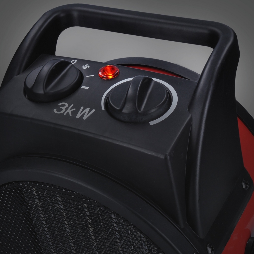 Ventilador de pie con elemento calefactor cerámico 3000W/230V negro