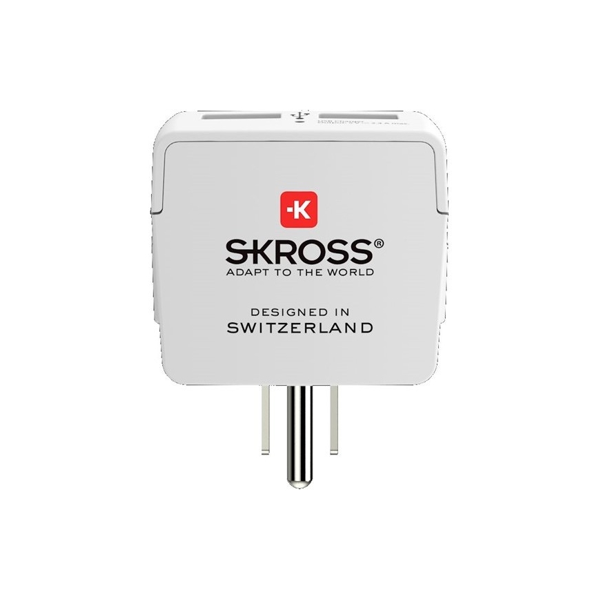 Adaptador de viaje para USA 230V + 2x puerto USB
