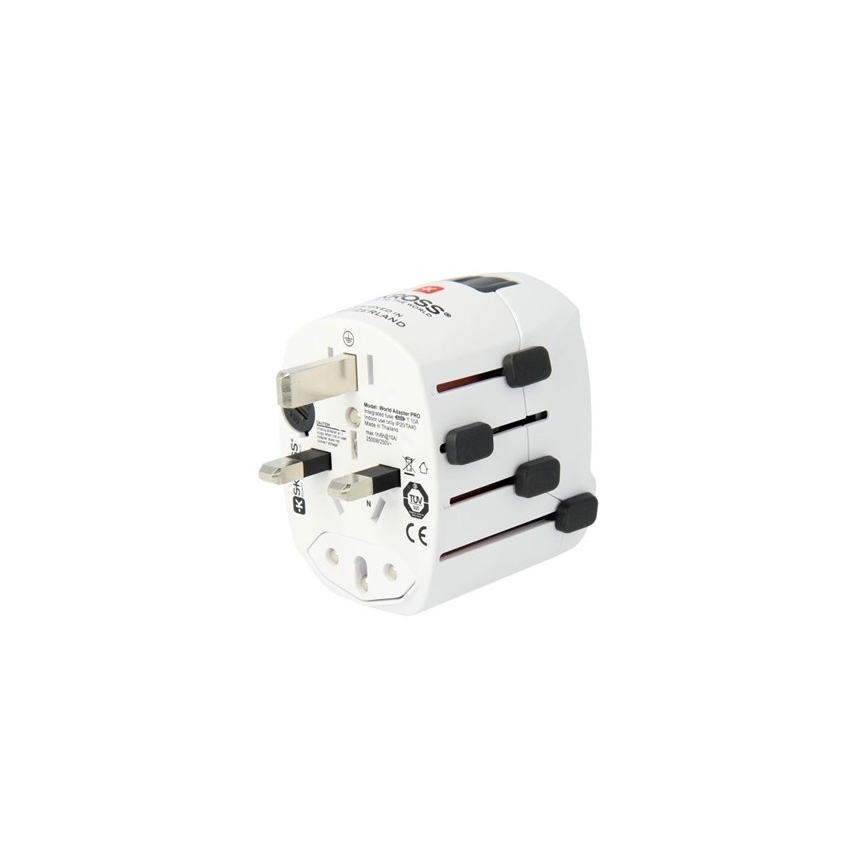 Adaptador universal de viaje para todo el mundo 230V + puerto USB