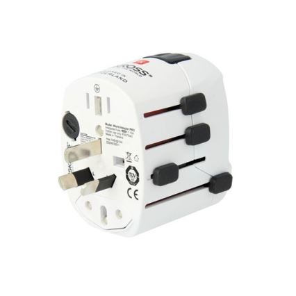 Adaptador universal de viaje para todo el mundo 230V + puerto USB