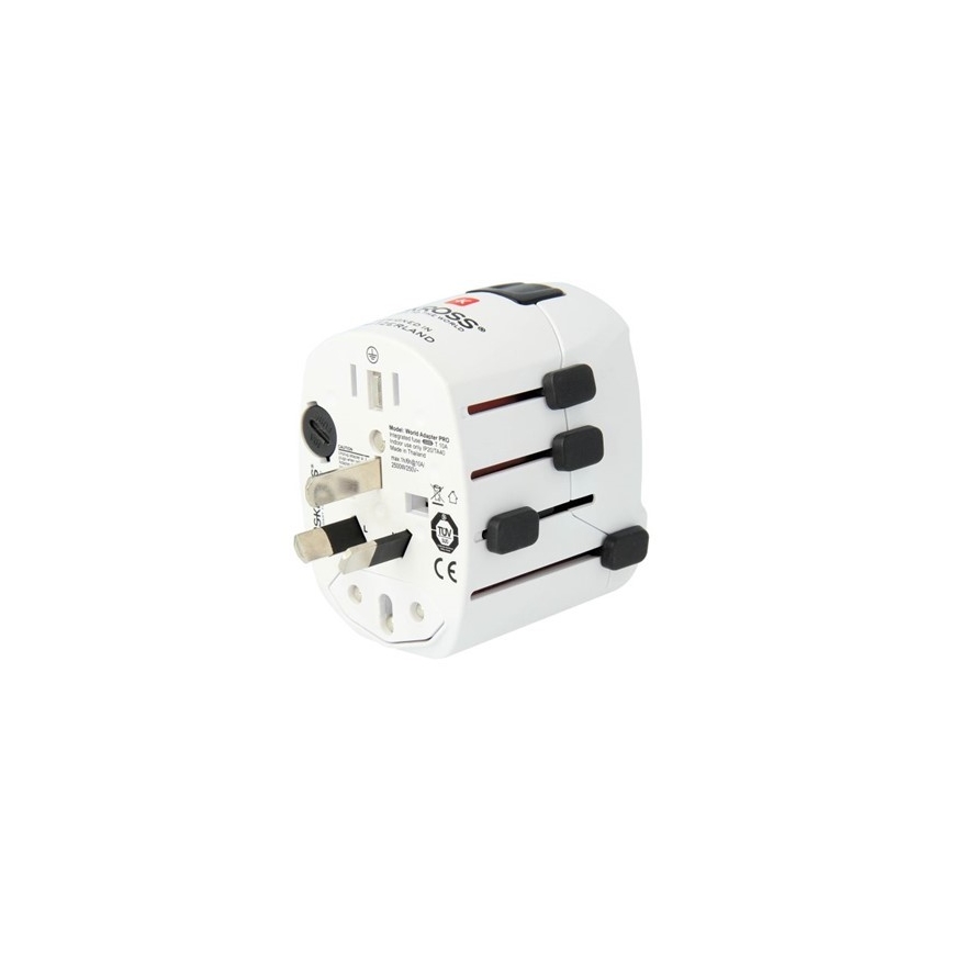 Adaptador universal de viaje para todo el mundo 230V + puerto USB