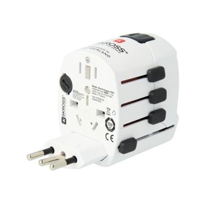 Adaptador universal de viaje para todo el mundo 230V + puerto USB