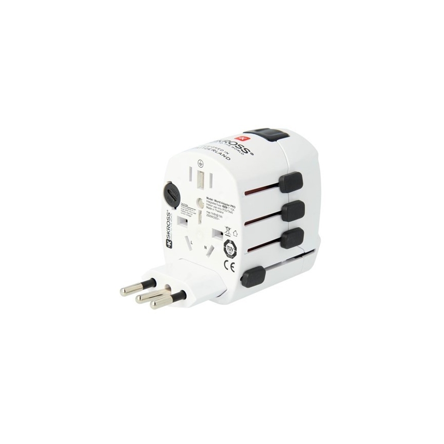 Adaptador universal de viaje para todo el mundo 230V + puerto USB
