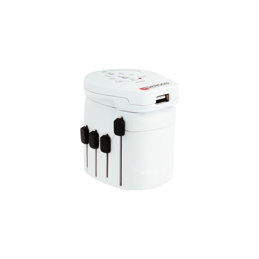 Adaptador universal de viaje para todo el mundo 230V + puerto USB