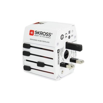 Adaptador de viaje internacional 230V + 2x puerto USB