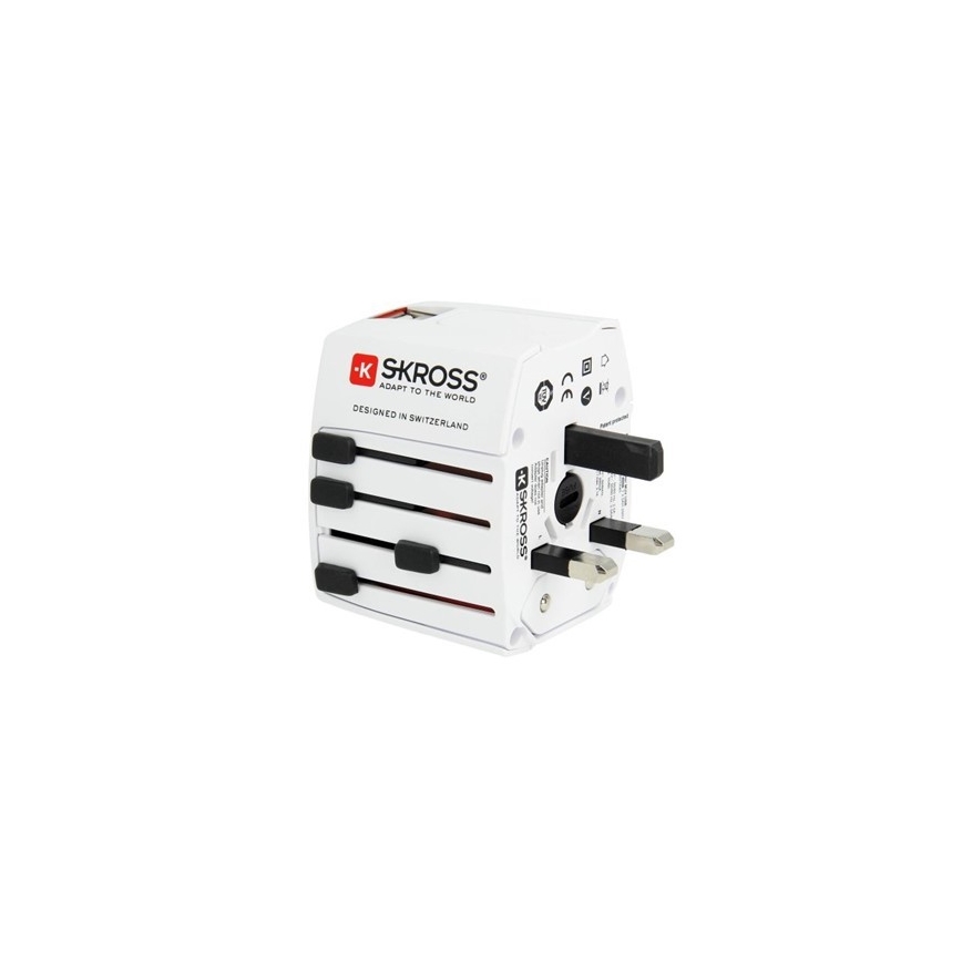 Adaptador de viaje internacional 230V + 2x puerto USB