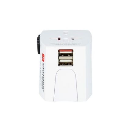 Adaptador de viaje internacional 230V + 2x puerto USB