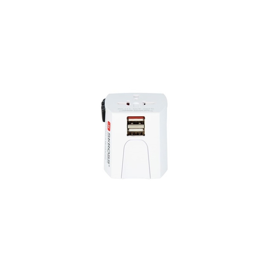 Adaptador de viaje internacional 230V + 2x puerto USB