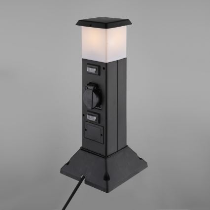 Lámpara de exterior con 2 enchufes 1xE14/15W/230V IP44 negro