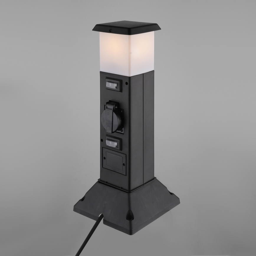 Lámpara de exterior con 2 enchufes 1xE14/15W/230V IP44 negro