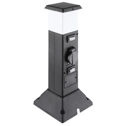Lámpara de exterior con 2 enchufes 1xE14/15W/230V IP44 negro