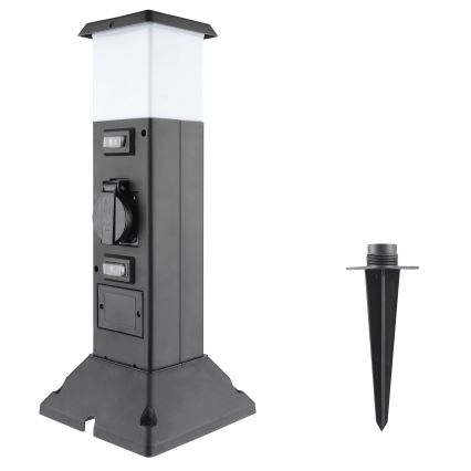 Lámpara de exterior con 2 enchufes 1xE14/15W/230V IP44 negro
