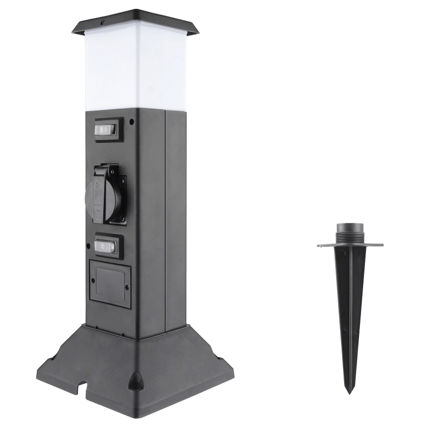 Lámpara de exterior con 2 enchufes 1xE14/15W/230V IP44 negro