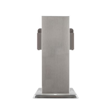 Columna de enchufe de exterior 2Z 230V IP44 cromo mate angular