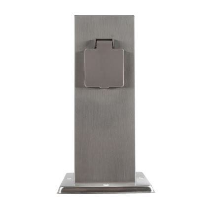 Columna de enchufe de exterior 2Z 230V IP44 cromo mate angular