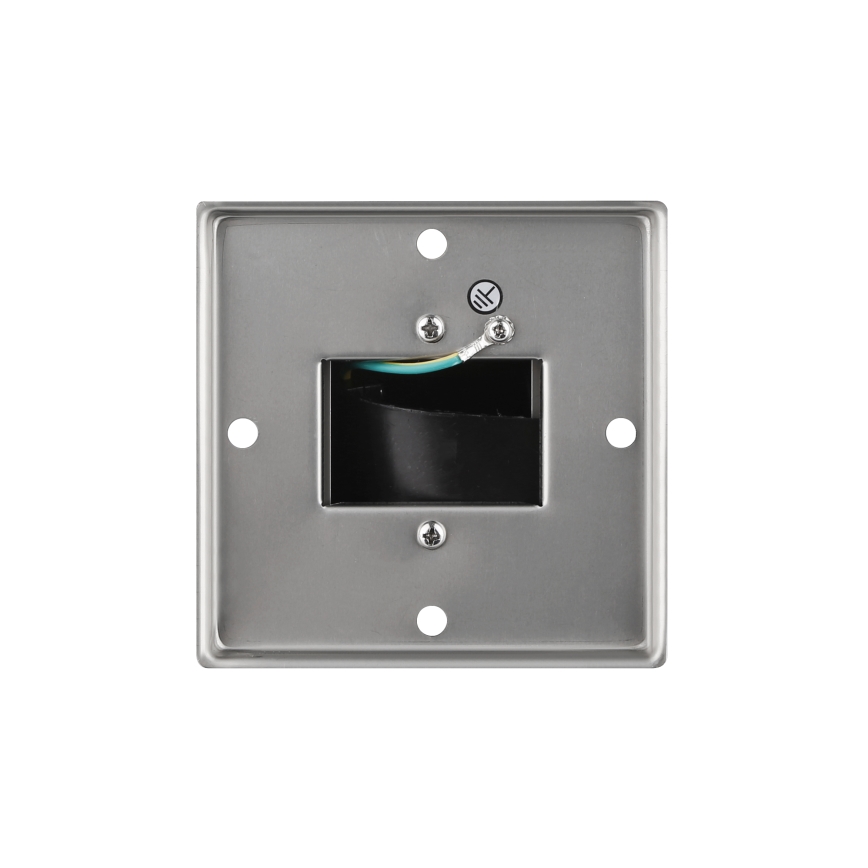 Columna de enchufe de exterior 2Z 230V IP44 cromo mate angular