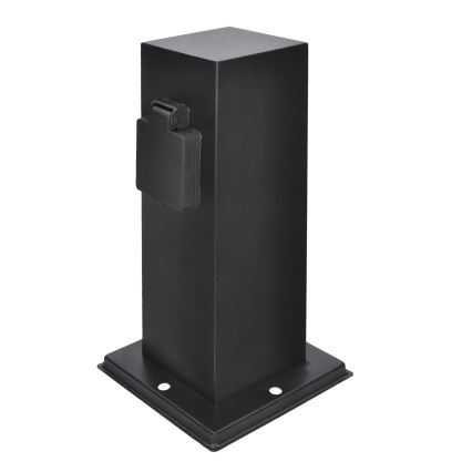 Columna de enchufe de exterior 2Z 230V IP44 negro angular