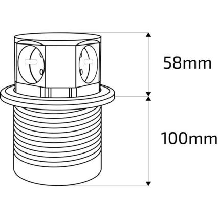 Regleta para escritorio 4x230V