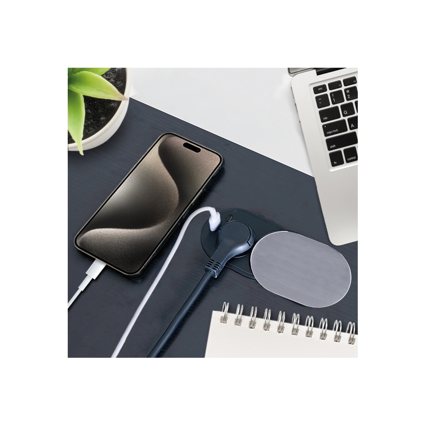 Enchufe empotrado 1Z + USB A+C