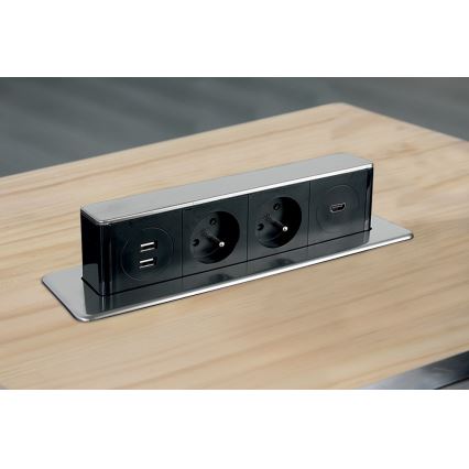 Columna de toma de corriente para mesa 2x230V + 2xUSB + HDMI