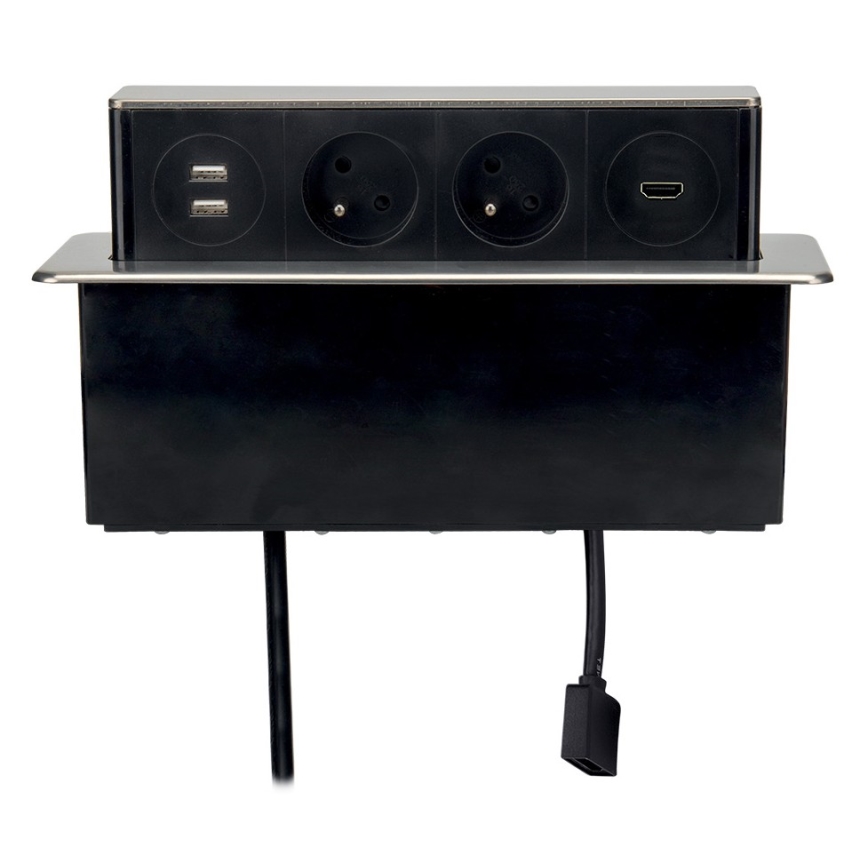 Columna de toma de corriente para mesa 2x230V + 2xUSB + HDMI