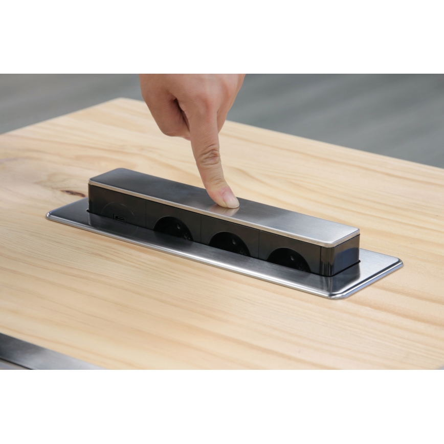 Columna de enchufes para mesa 3x230V + USB-A + USB-C