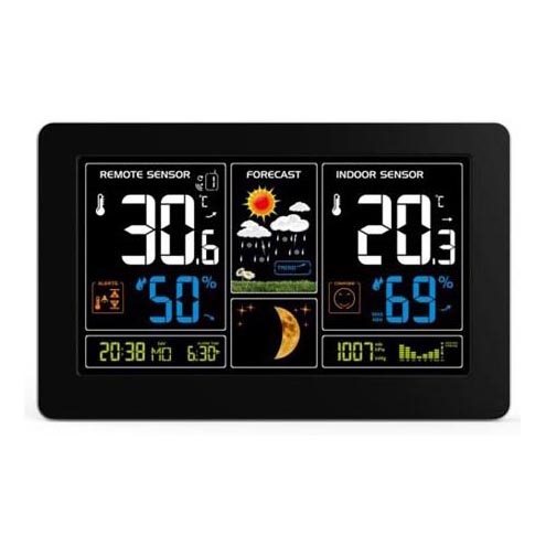 Solight TE81 - Meteostanice con pantalla de carga LCD USB en negro