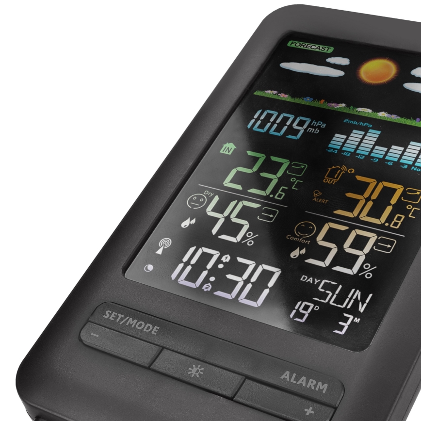 Estacion meteorologica con pantalla LCD 2xAA negro