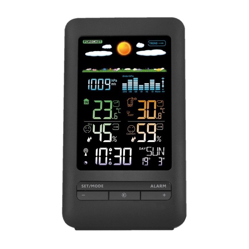 Estacion meteorologica con pantalla LCD 2xAA negro