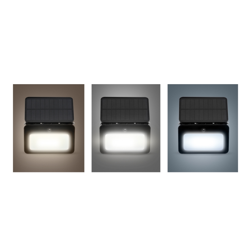 Proyector solar LED regulable con sensor de movimiento y crepúsculo LED/6W/2200 mAh 3000/4000/6500K IP65