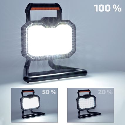 Solight WM-20W-RE - Proyector LED recargable y regulable LED/20W/4400 mAh 4000K IP54