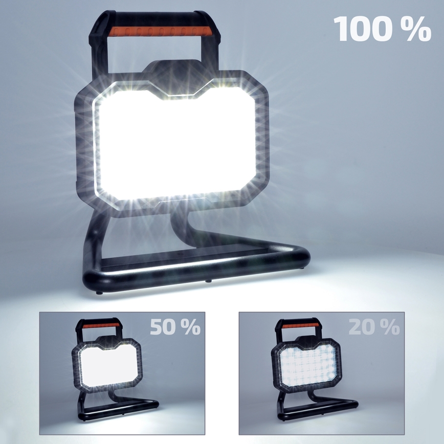 Solight WM-20W-RE - Proyector LED recargable y regulable LED/20W/4400 mAh 4000K IP54