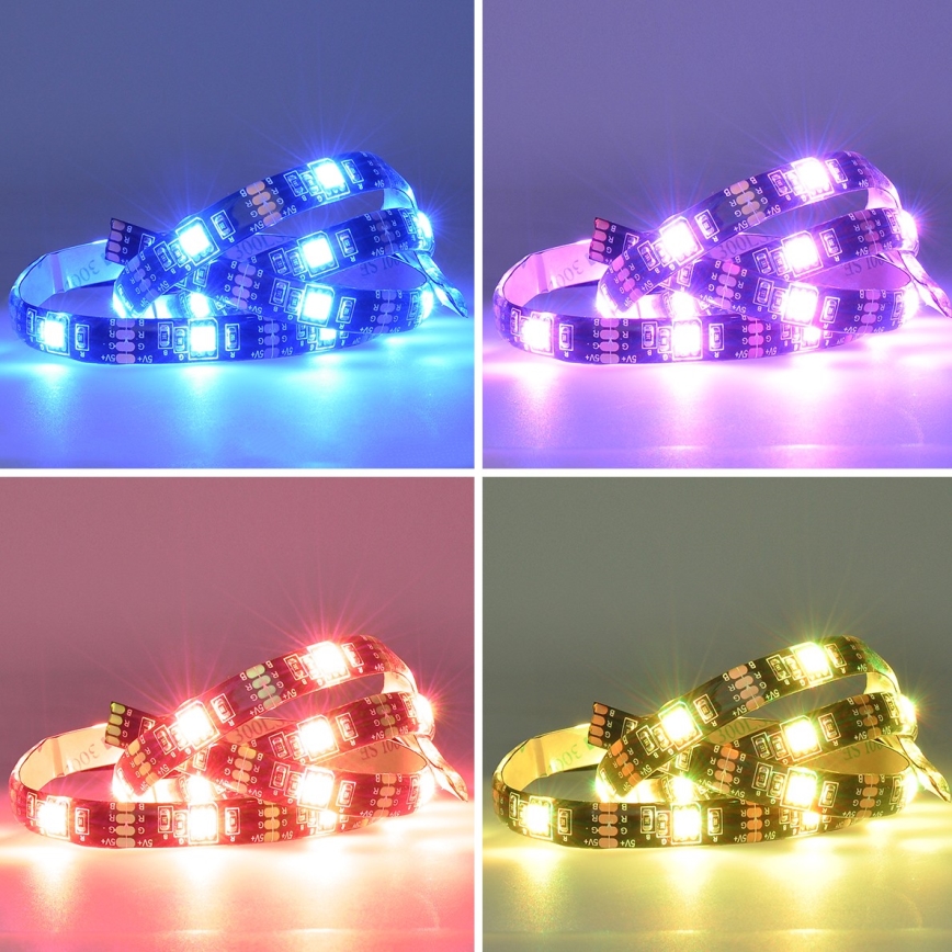 Tira LED RGB Regulable para TV LED/6W/5V Wi-Fi Tuya + control remoto 0,5m