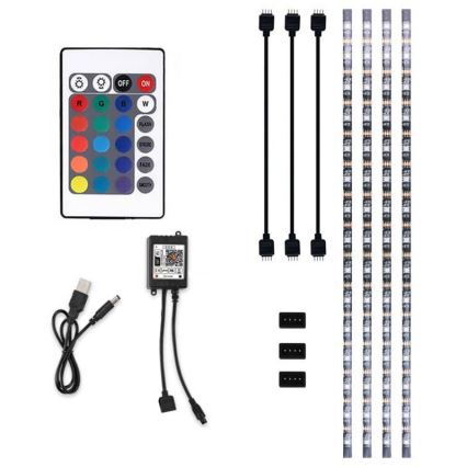 Tira LED RGB Regulable para TV LED/6W/5V Wi-Fi Tuya + control remoto 0,5m