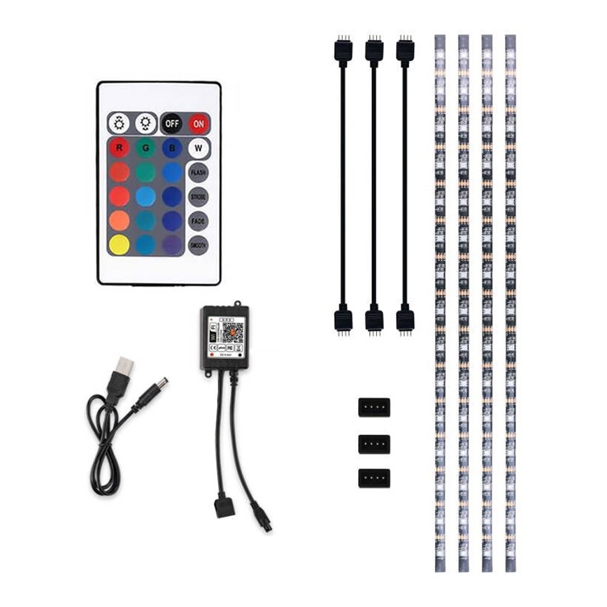 Tira LED RGB Regulable para TV LED/6W/5V Wi-Fi Tuya + control remoto 0,5m