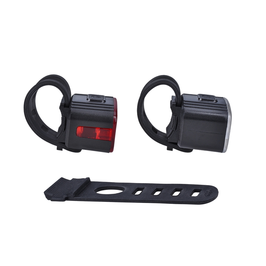 SET 2x Luz LED recargable y regulable para bicicleta 350mAh IP44 rojo/blanco