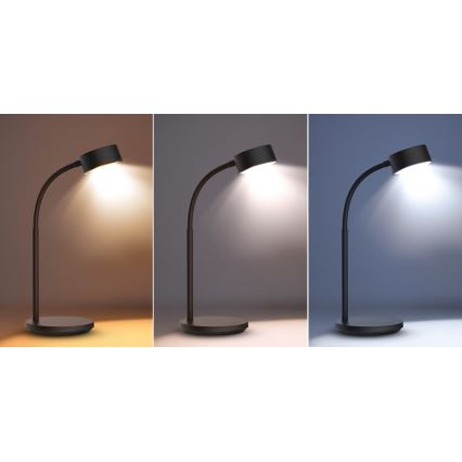 Lámpara de mesa regulable LED táctil LED/4,5W/5V 3000/4000/6500K negro