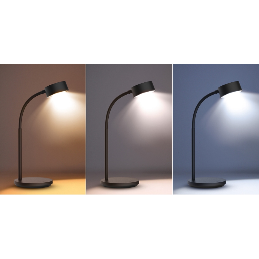 Lámpara de mesa regulable LED táctil LED/4,5W/5V 3000/4000/6500K negro