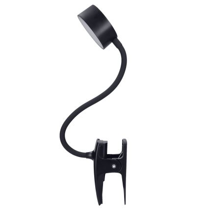 Lámpara de mesa LED regulable, flexible y recargable con clip LED/2W/1800 mAh 3000/4000/6500K negro