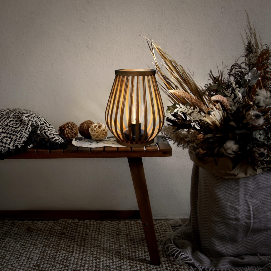 LED Lámpara de mesa decorativa LED/2xAA bambú