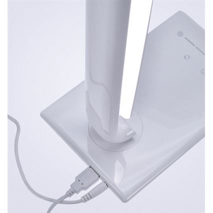 Lámpara LED de mesa regulable USB Conector LED/12W/230V blanca