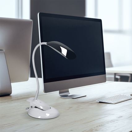 Lámpara LED de mesa regulable pedestal y clip LED/5W/230V